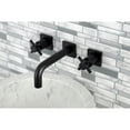 thumbnail image 2 of Kingston Brass KS6120DX Concord Double-Handle Wall Mount Bathroom Faucet, Matte Black, 2 of 8