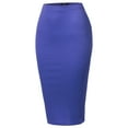 thumbnail image 1 of SSOULM Women's Stretchy Fitted Midi Pencil Skirt with Back Slit and Plus Size, 1 of 4