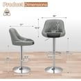 thumbnail image 3 of QRKD Bar Stools Set of 2, Swivel Counter Height Bar Stools, Modern Island Chair with Back and Footrest for Kitchen Dining Room, Gray/Black, 3 of 18