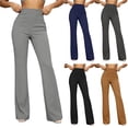 thumbnail image 2 of Qingpeng Womens Dress Pants Stretchy High Waisted Business Casual Fall Trendy Office Trousers Pull On Flare Slacks, 2 of 6