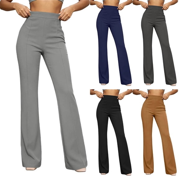 Work Pants for Women Business Casual Stretch Tall Straight Leg Slacks High Waisted Yoga Dress Pants Gray XL(XL)
