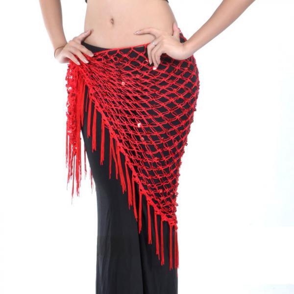 Cinturón de Bufanda de Cadera de Danza Del Vientre para Los Trajes de de Danza Del Club Nocturno rojo Soledad Disfraz de danza del vientre