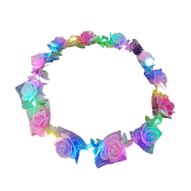 Corona floral para el pelo, corona de flores, diadema para niñas, corona para el pelo, diadema de flores creativa, corona de flores para disfrazarse Vistoso