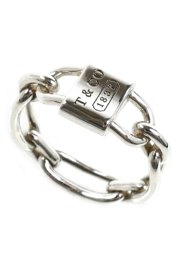 Pre-Owned TIFFANY&Co. Tiffany & Co. Sterling Silver 925 1837 Small Double Lock Ring (5.5g)...