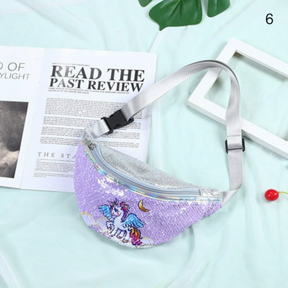 Sequins Unicorn Women Kid Fanny Packs Fashionable Sports Travel Crossbody Bag