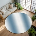 thumbnail image 3 of 6ft Round Rug, Blue White Ombre Non-Skid Rubber Backing Large Area Rugs - Living Room Bedroom Home Office, Modern Abstract Art Farmhouse Gradient Indoor Floor Mat Carpets Washable Rug, 3 of 9