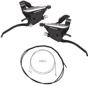 Shimano Flat Bar Brake Shift 2-Finger Levers Set 3x8 ST-EF65 w/ All Cables