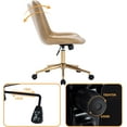 thumbnail image 4 of Duhome Office Desk Chair Faux Leather Swivel Computer Chair Task Chair Adjustable with Gold Base, Camel, 4 of 9
