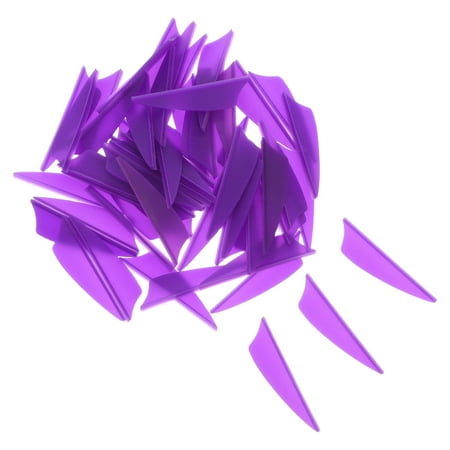 LOLIPPYY 60Pcs Lightweight Purple Plastic Arrow Vanes for Archery Tail Replacement and Improved Shooting Accuracy