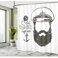 thumbnail image 5 of Ambesonne Ocean Shower Curtain, Hat and Beard Seaman, 69"Wx84"L, Brown White, 5 of 5