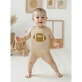 thumbnail image 5 of Rovasas Baby Boy Romper Football Embroidery Stripe Print Round Neck Jumpsuit, 5 of 9