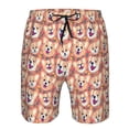 thumbnail image 4 of Naloa Corgi Head with Floal Men's Beach Shorts, Surfing shorts, Swim trunks, Quick Dry Swim Trunks for Surfing Beach Fun - XX-Large, 4 of 9