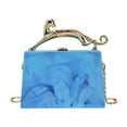 thumbnail image 3 of Monedero acrílico ligero para mujer, tipo cartera, tipo bandolera, para noche, para citas o graduación. Azul, 3 of 9