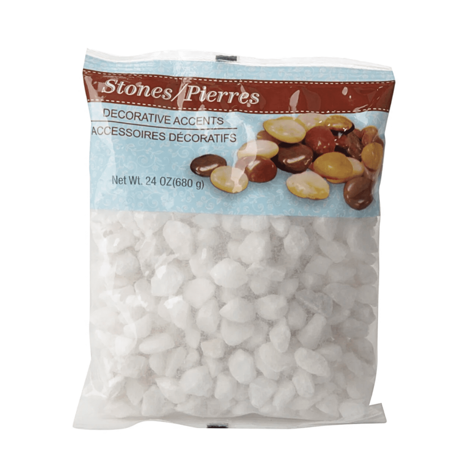 Pebbles for Plants White Marble Accent Stones, Bags 6 Pack