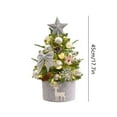 thumbnail image 3 of Neoyler Mini Christmas Tree Ornaments Decor Set Christmas Decorations Christmas Ornaments Indoor Safe PVC Needles With LED Lights Stable Base for Desktop Office Small Spaces 17.7 in Silver, 3 of 6