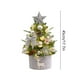 thumbnail image 3 of Mini Árbol de Navidad Flocado de 45 Cm de Pino Artificial Blanco con Luces Led | Pequeña Decoración Navideña de Escritorio | Base de Madera Estable | Ideal para Apartamentos, Dormitorios, Oficinas, M, 3 of 6