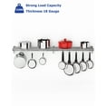 thumbnail image 3 of Stainless Steel Wall Shelf, 12'' x 60'', 210 lbs Load NSF Heavy Duty Commercial Wall Mount Shelving with 10pcs Hook, for Restaurant, Home, Kitchen, Hotel, Laundry Room, Bar, 3 of 7