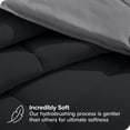 thumbnail image 4 of Bare Home 5-Piece Reversible Bed-in-a-Bag - Premium 1800 Collection - King, Black/Gray Comforter with Black Sheet Set, 4 of 8