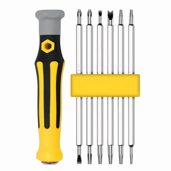12-in-1 Screwdriver Multibit Screwdriver with Magnetic Bit Holder Includes Flat Head, , Hex,Square, and Y Driver