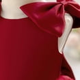 thumbnail image 6 of Bmisegm Girls Dress Cap Sleeve Round Neck 3D Bow Shoulder Back Big Bow Layered Ruffled Skirt Sweet Outfit Toddler Dress 2-3 Years, 6 of 9