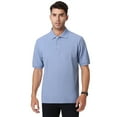 thumbnail image 3 of Zfeel Luxe Touch Polos for Men, 100% Cotton Short Sleeve Collared Polo Shirt, Washed Denim, 2XL, 3 of 5