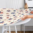 thumbnail image 3 of American Flag Stars Round Fitted Tablecloth with Elastic 4th of July Outdoor Tablecloth Waterproof Table Cover for Picnic Dinner Party Decor Fits 36"-40" Diameter Round Tables, 3 of 6