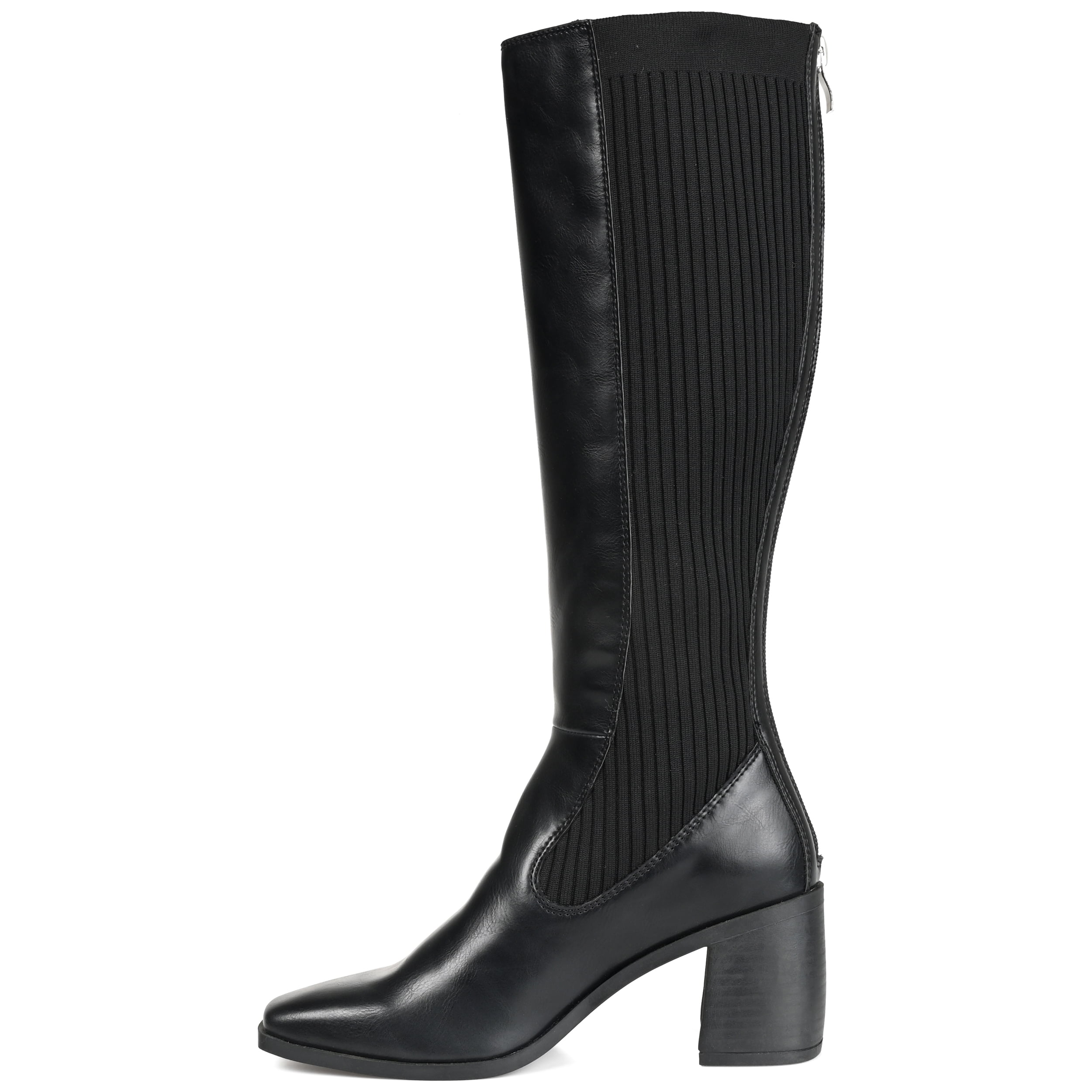 Journee Womens Winny Wide Calf Stacked Heel Knee High Boots