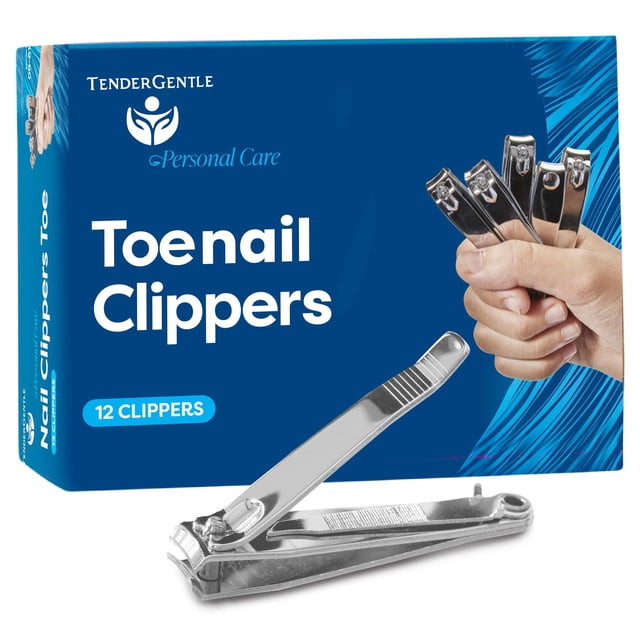 Cortauñas TenderGentle de acero inoxidable, paquete de 12 unidades