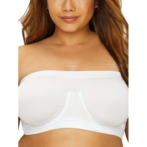 Ahh By Rhonda Shear womens Seamless Stretch Unlined Underwire Bandeau Bra,  White, X-Small