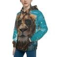 thumbnail image 2 of KLL Unisex Kids Boys Girls Hooded Pocket Pullover Hoodies-Hawaiian Swimming Lion, 2 of 5