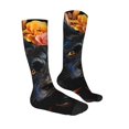 thumbnail image 3 of Picia Women Crew Soft Moisture-wicking Socks Colorful Floral Black Dog Pattern Design Cotton Socks, One Size fit All, 3 of 9