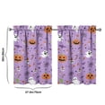 thumbnail image 4 of Spooky Horror Themed 2 PCS Tier Curtains Featuring Witch and Spider Web Print, Semi-Sheer Kitchen Window Panels 27.5x36in(70x90cm) Kitchen Curtains, 4 of 4
