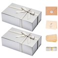 thumbnail image 1 of Cajas de regalo LIFELUM, paquete de 2 unidades, 35 x 21 x 11 cm, color plateado con cinta, 1 of 7