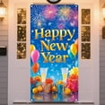 thumbnail image 4 of Uxgjfwu 2026 New Year Party Decorations, Happy New Year Banner Door Curtain Backdrop, Festive Hanging Cloth for Wall Doorway Window Holiday Celebration, 4 of 6