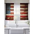 thumbnail image 5 of Vintage American Flag Sheer Curtains 45 Inch Length 2 Panels Set Window Treatments, Country Stars Stripes Wood US Flag Rod Pocket Semi Curtains for Living Room/Bedroom/Kitchen Décor, 104"W x 45"L, 5 of 7