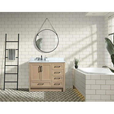 Huntington 42" Bathroom Vanity Oak Gray - Carrara Marble Countertop