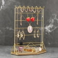 thumbnail image 3 of pitrice Multi Layer Jewelry Rack Earrings Necklace Watch Hard Metal Display Stand Bangle Pendent Solid Color Table Organizer Gold Gold, 3 of 6