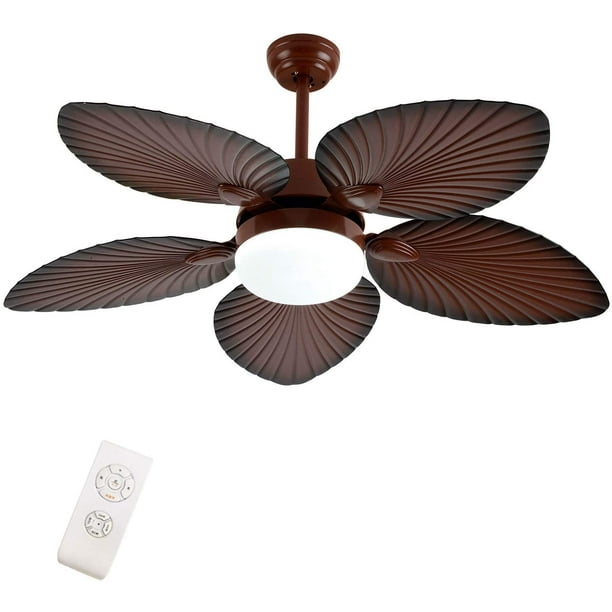 Tfcfl 42 Modern Palm Leaf 5 Blades Led Ceiling Fan Light 3 Sd Color Lighting Chandelier With Remote Control Com Blades Led Ceiling Fan Light, Fan Light Kits Collection 4 Antique Bronze Ceiling Kitchen Cabinets