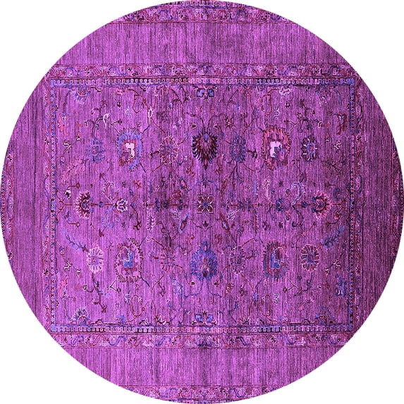 Ahgly Company Indoor Round Oriental Purple Industrial Area Rugs, 6' Round