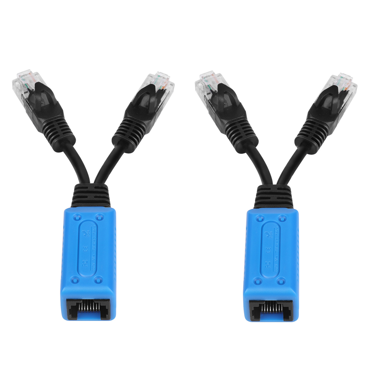 RJ45 Ethernet Cable Combiner / Splitter Kit (1 Pair) - 2 Male to 1 Female POE Data Adapter LAN Ethernet Network Extender Y Splitter Cat5 Cat5e Cat6 UPOE Cable for Surveillance Security Monitoring - image 3 of 7
