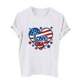 thumbnail image 2 of Fartey Women American Flag Shirts Cute USA Flag Stars Stripes Graphic Tees 4th of July Patriotic T Shirts Dressy Casual Short Sleeve Crew Neck Holiday Tops White L, 2 of 3
