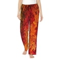 thumbnail image 2 of Kdxio Women's Comfy Stretch Autumn LeafPrint Drawstring Pajama Pants-Small, 2 of 9