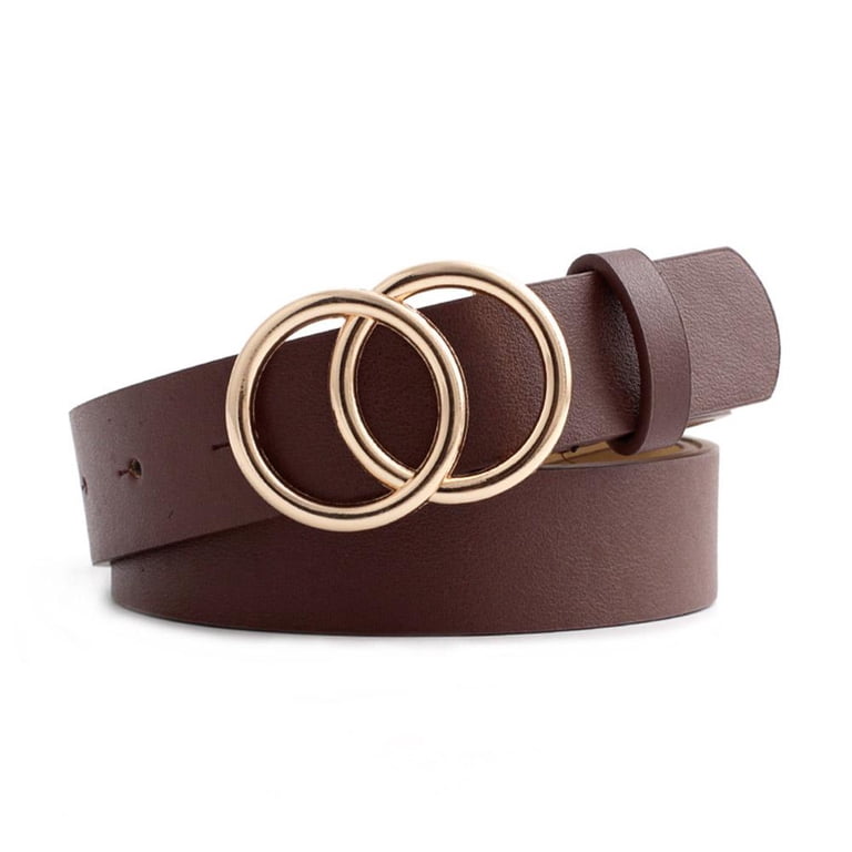 NEW DAIRI women\'s double loop leather belt in tan Double Loop Belt | MONPIEL main image 3