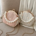thumbnail image 3 of Shoulder Purse Mini Floral Fake Pearl Top Handle Purse Coin Bag Crossbody Bag, 3 of 10