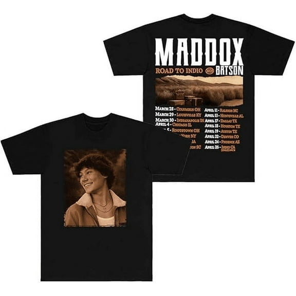 Maddox Batson Road to Indio Tour Tee unisex fashionable round neck short sleeved casual T-shirt
