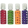 Lifefactory Glass Baby Bottles 9 Ounce - 4 Pack (Ocean Blue, Raspberry, Orange, Grass Green)