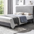 thumbnail image 2 of Grey Upholstered Platform Bed / Easy Assembly, Comfort for Bedroom, 2 of 2