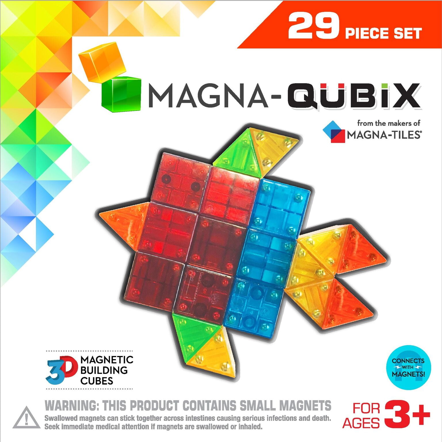 Magna-qubix 29-piece Clear Colors Set The Original Award Winning Magnetic 3d for sale online 
