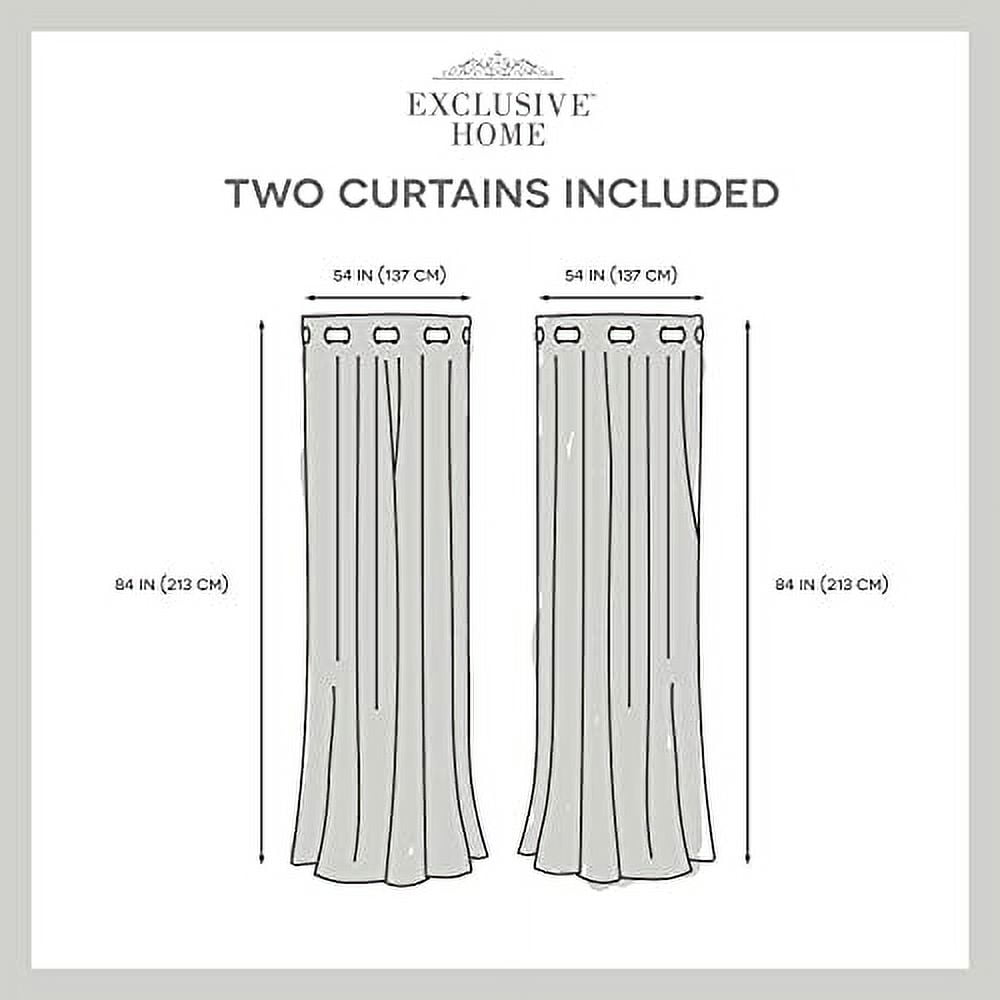 Exclusive Home Modo Metallic Geometric Grommet Top Curtain Panel Pair, 54"x84", Winter Gold