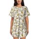 thumbnail image 1 of Fotbe Different Butterflys Conjunto de Pijama Estampado para Mujer, 2 Piezas, Ropa de Dormir con Camiseta de Manga Corta y Shorts Suaves-Large, 1 of 6